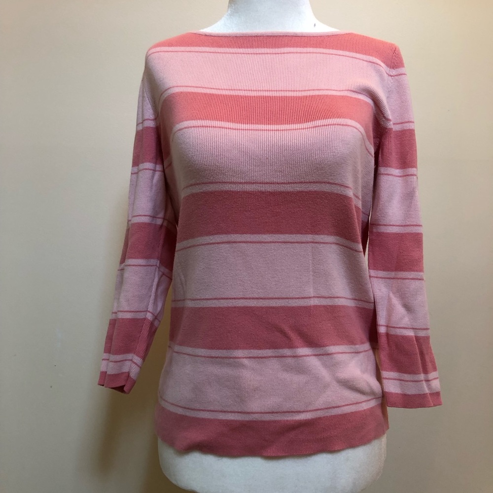 Ann Taylor Pink-Striped Sweater